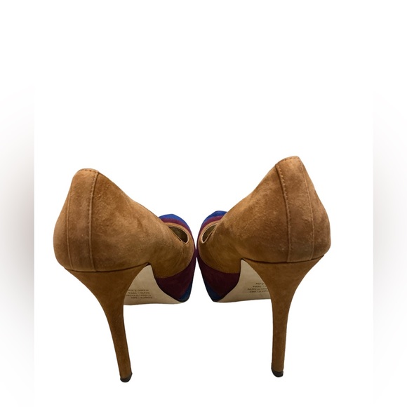 Tan Blue and Purple Baker's Heels Size 7.5 M - Picture 3 of 6